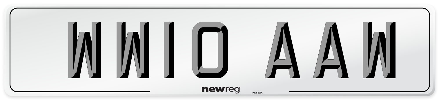 WW10 AAW Number Plate from New Reg